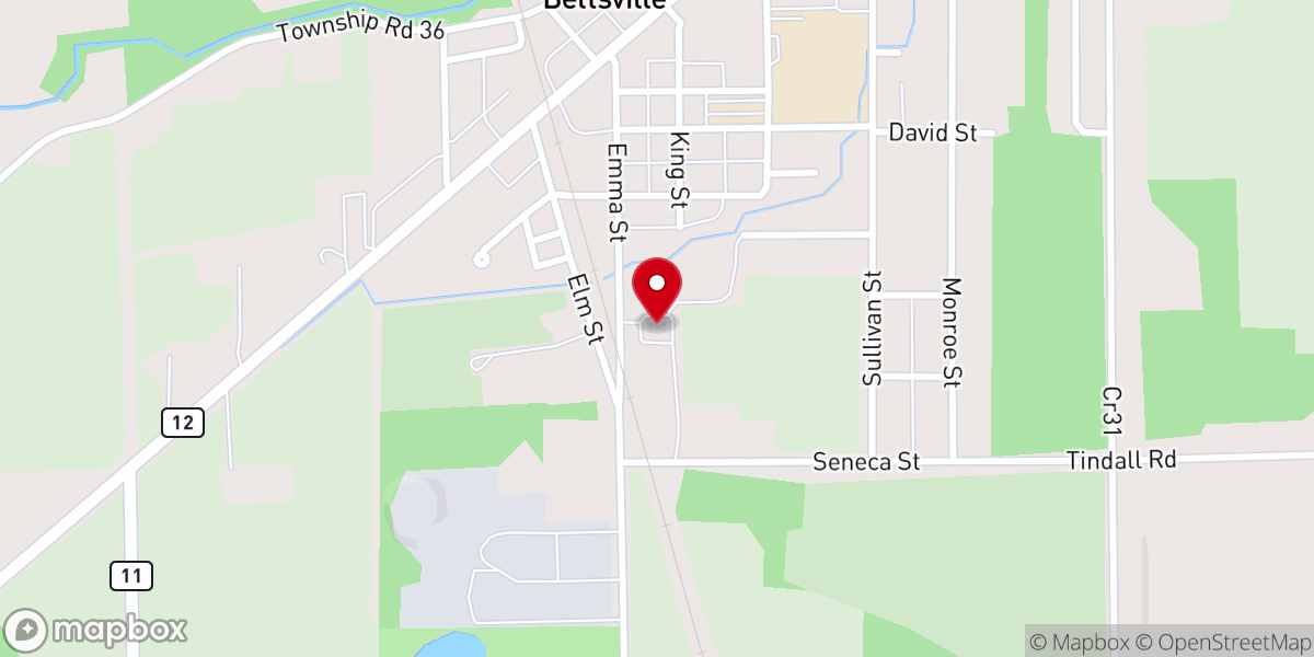 Map showing location of Bettsville Fire Department