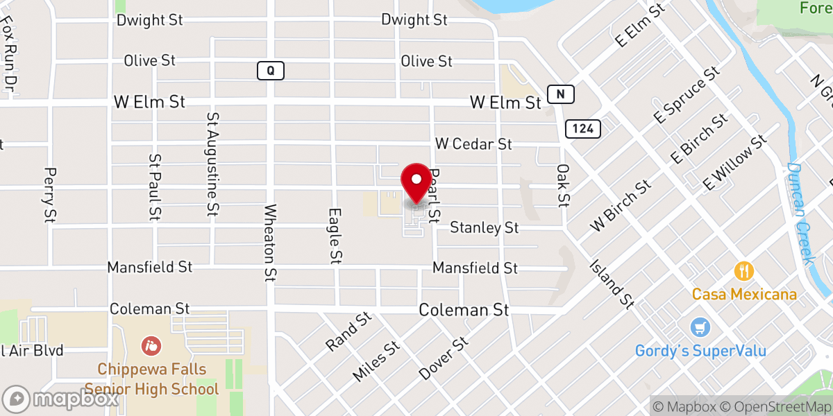 Map showing location of St. Charles Borromeo Catholic Church