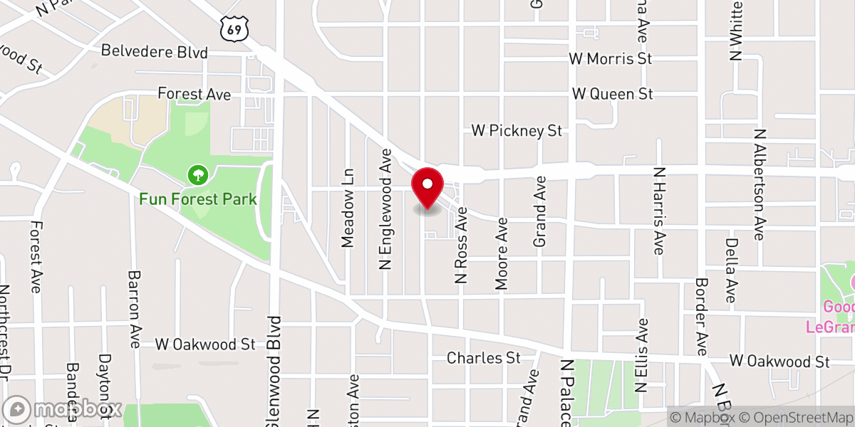 Map showing location of New Birth Tyler Church