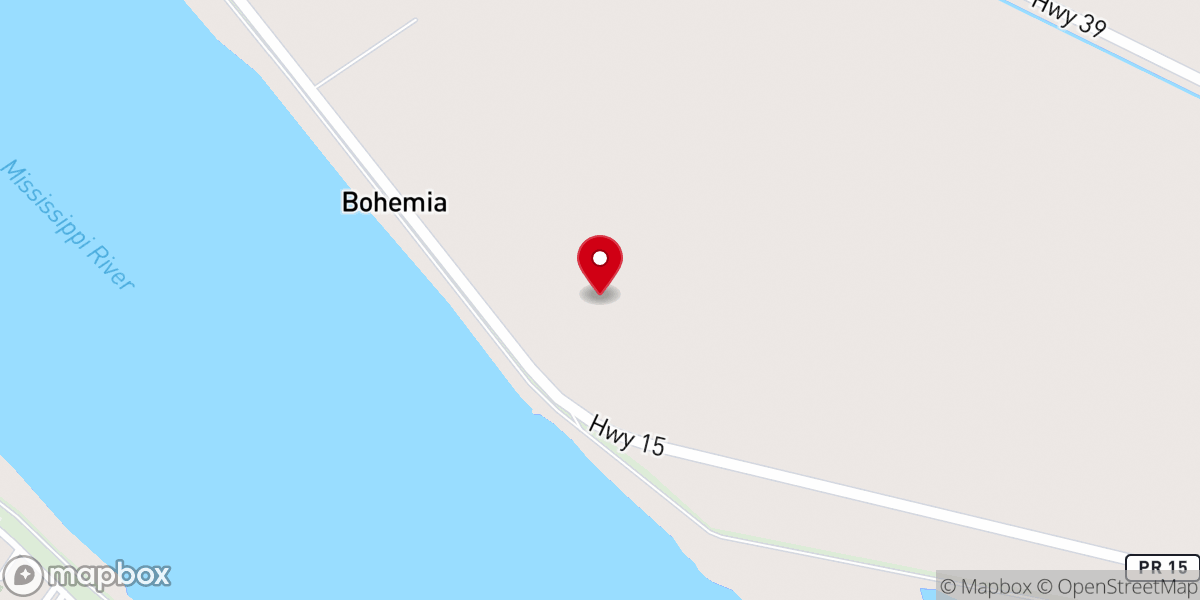 Map showing location of Bethlehem Juda African Baptist Church of Bohemia Louisiana