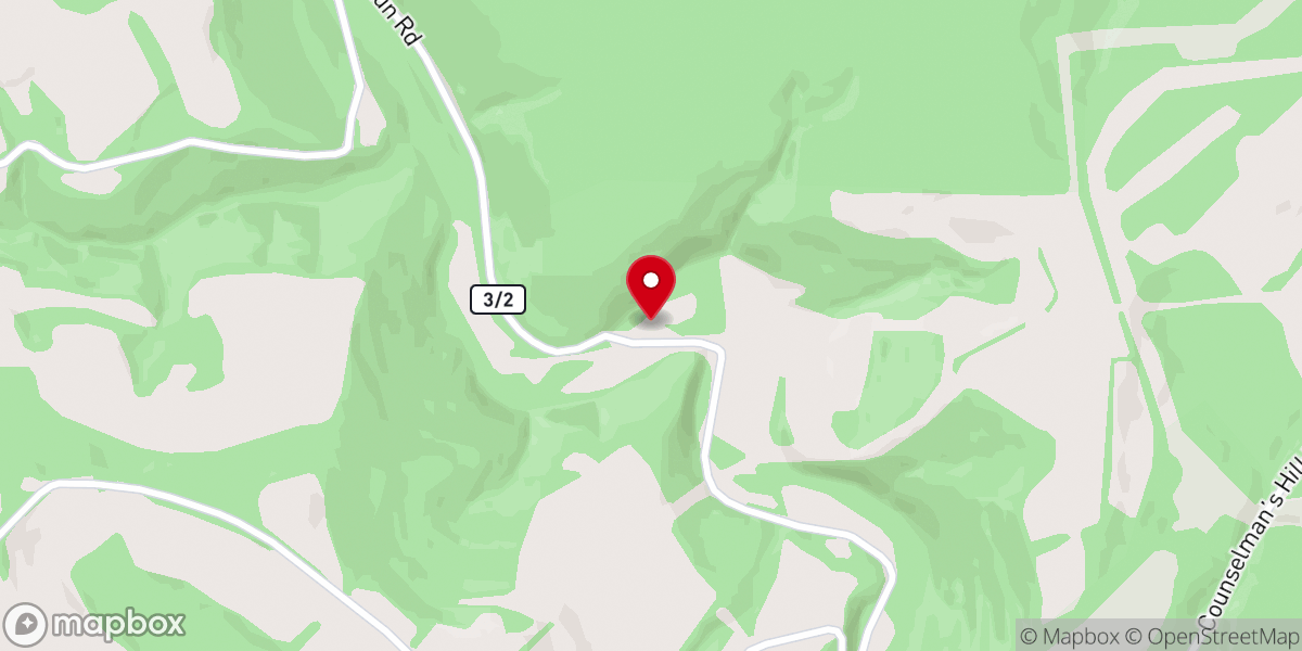 Map showing location of Castleman Run Church
