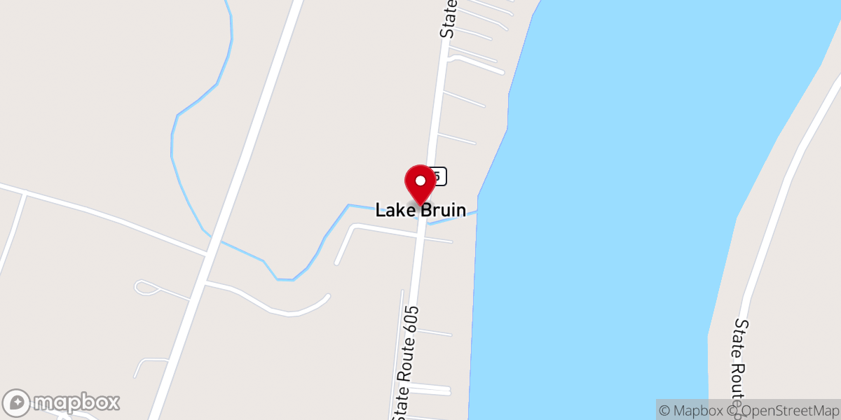 Map showing location of Lake Bruin