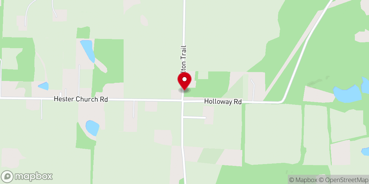 Map showing location of Hester Church