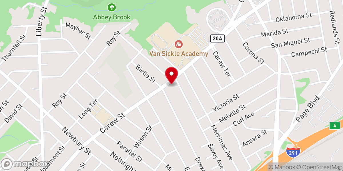 Map showing location of Iglesia Pentecostal Fuente de Liberación, Inc