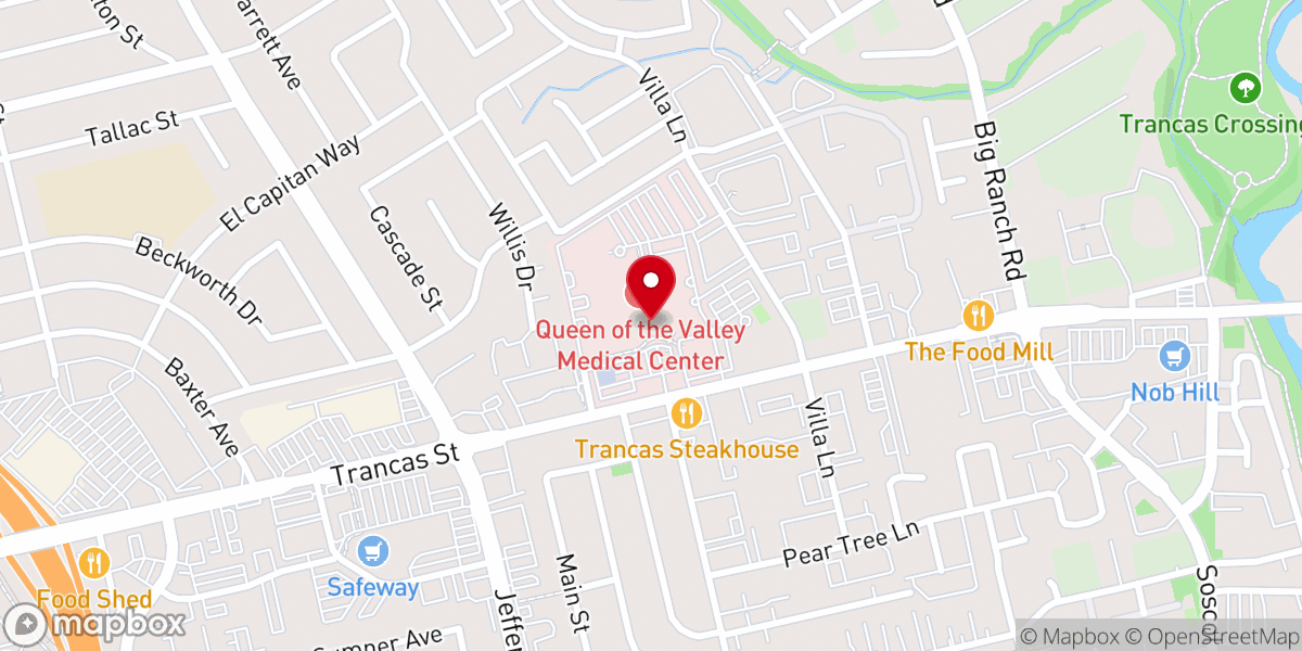 Map showing location of Spiritual Care and Chapel at The Queen