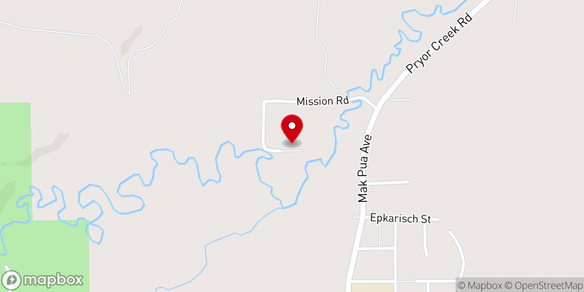 Map showing location of Temple Baptist Pryor