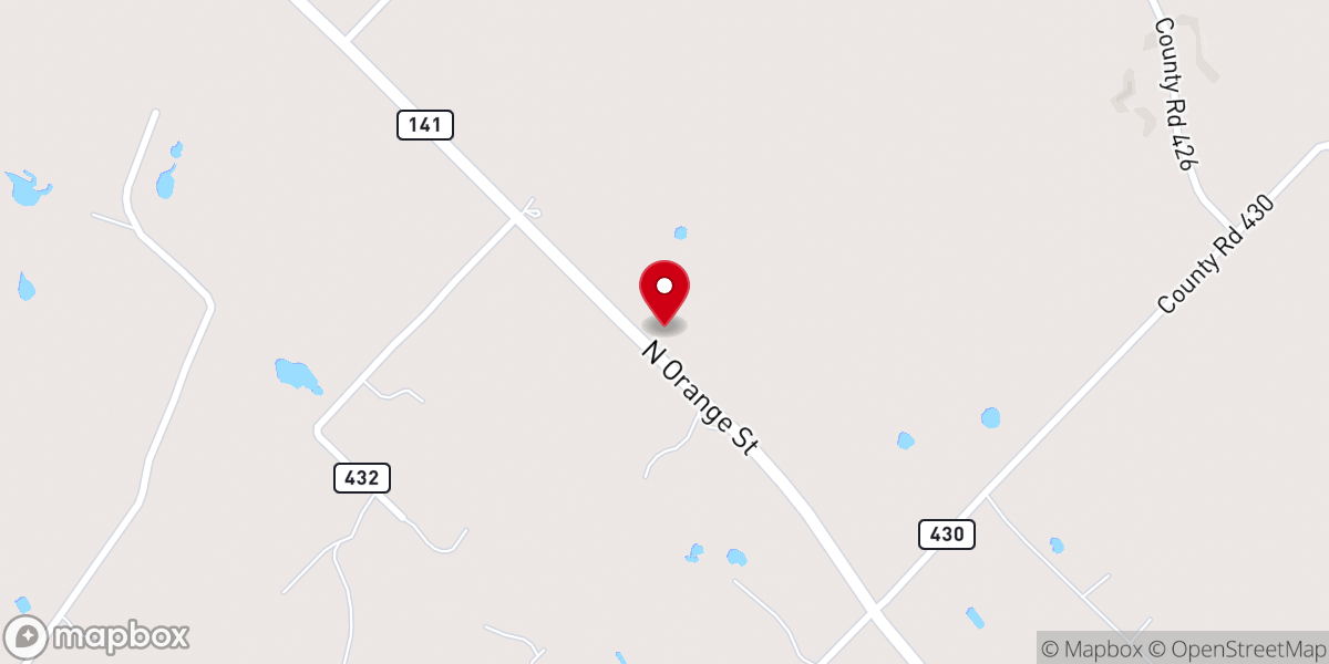 Map showing location of Rising Star Baptist Church
