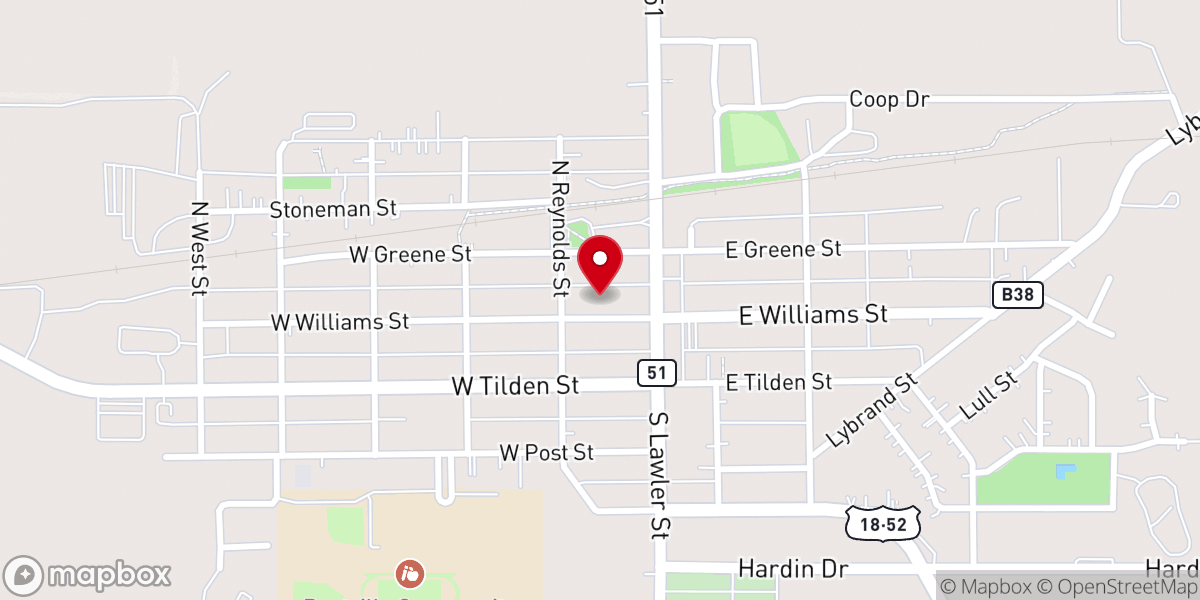 Map showing location of Saint Bridget Catholic Church, Postville