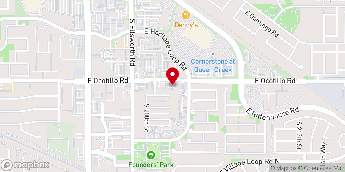 Map showing location of Queen Creek Bible Church