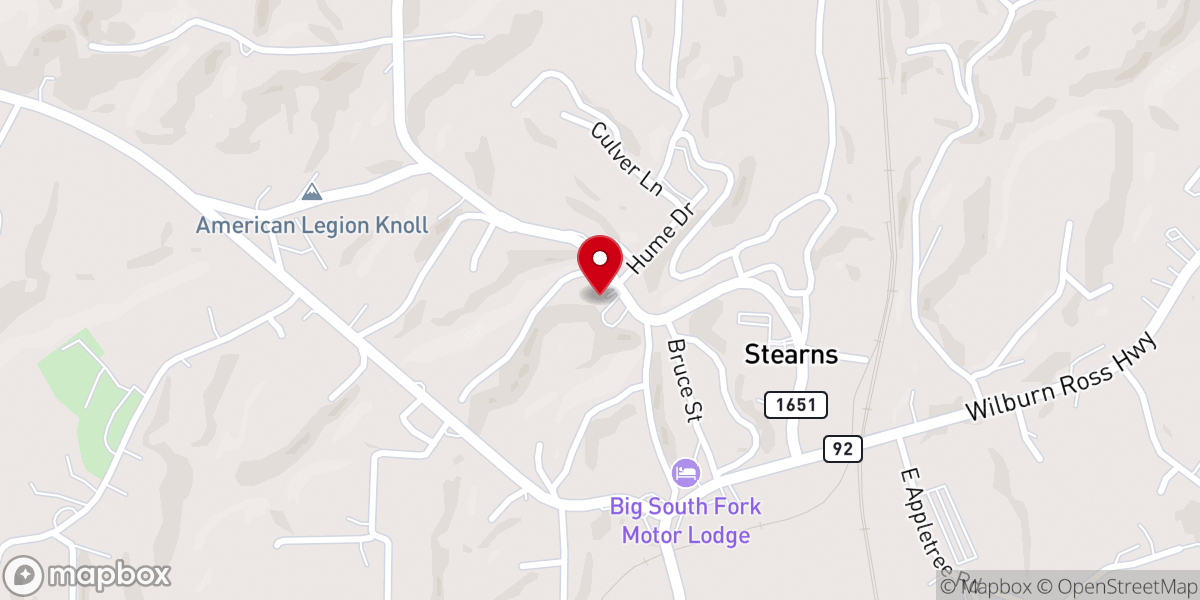Map showing location of Stearns First Baptist