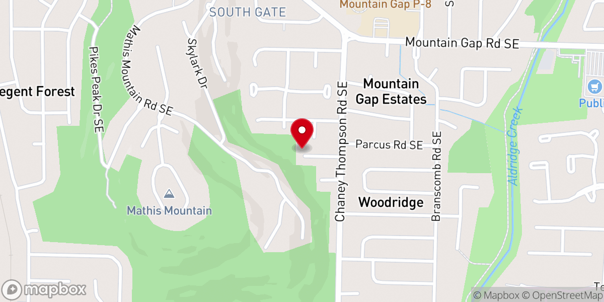 Map showing location of Branch Family Worship Center