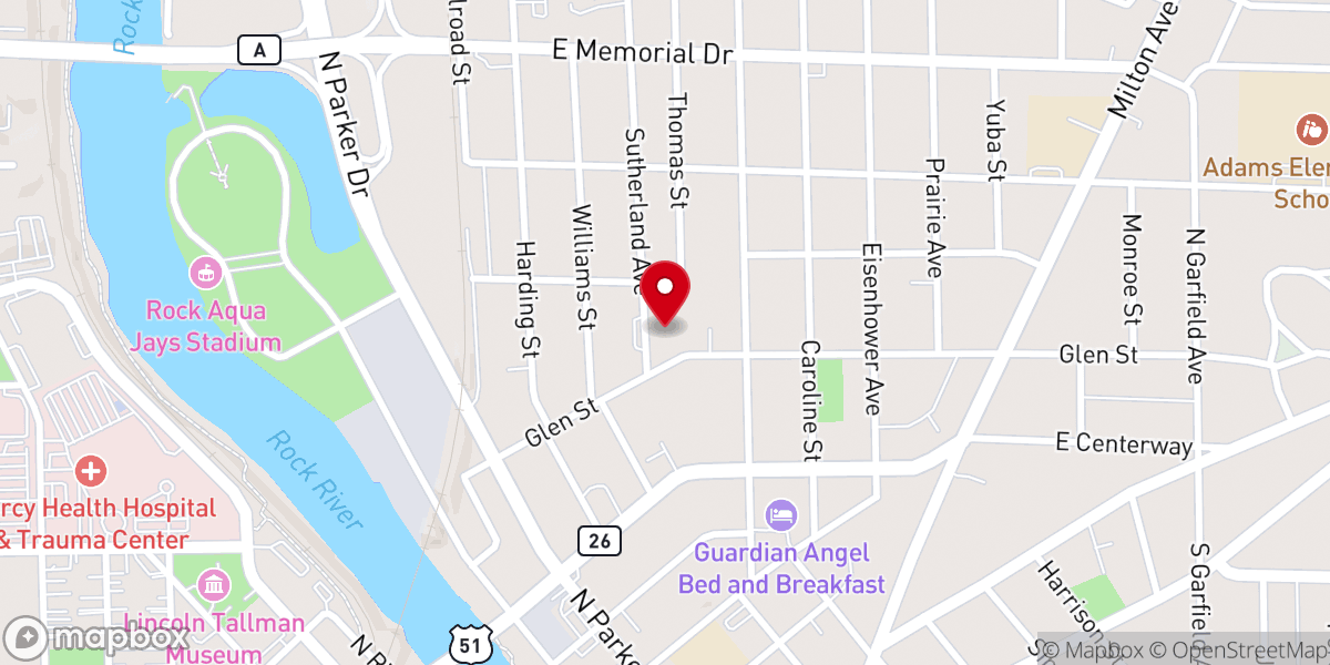 Map showing location of Salvation Army Corps Church