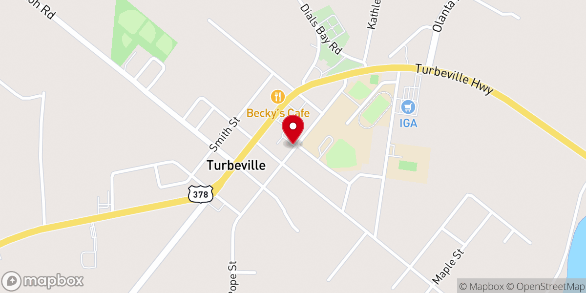 Map showing location of Turbeville Southern Methodist