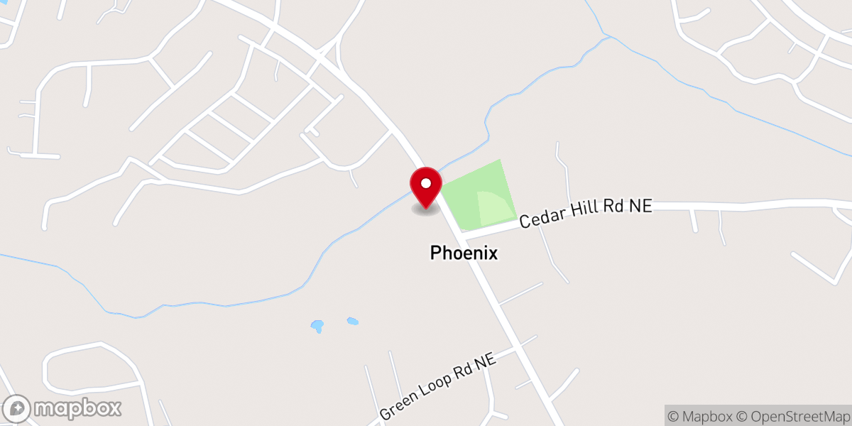 Map showing location of New Hope Baptist Church