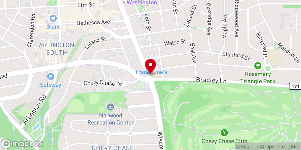 Map showing location of St John's Episcopal Church