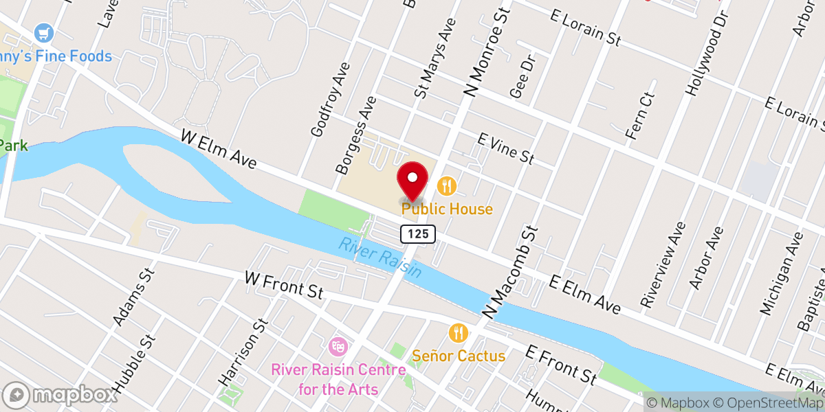 Map showing location of St Mary's Parish Church