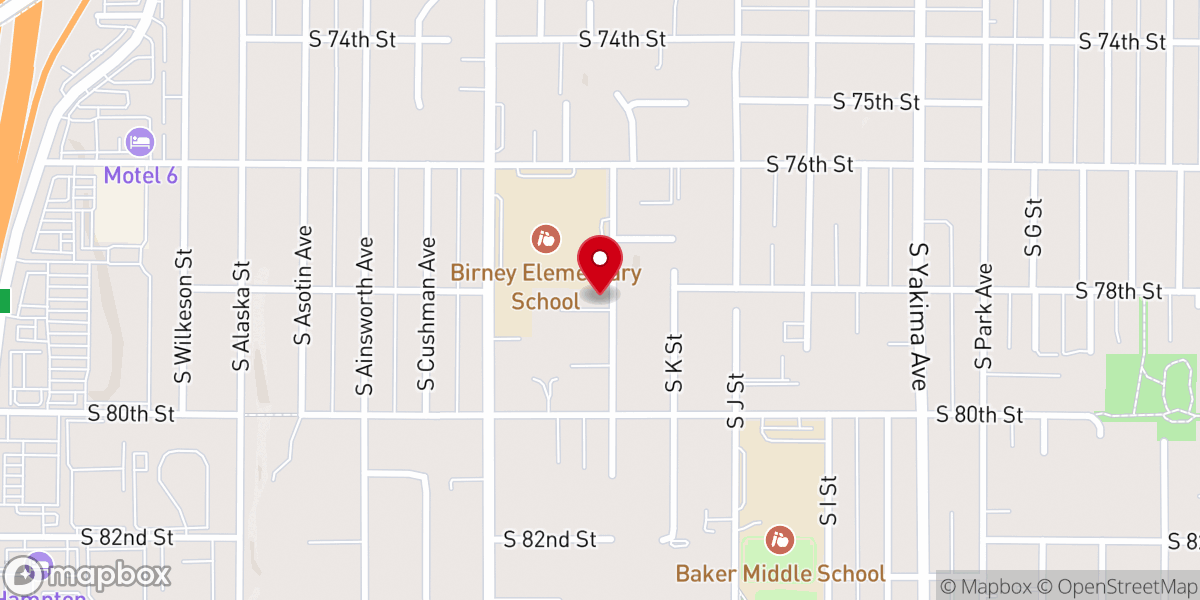 Map showing location of Tacoma Cambodian Evangelical Church