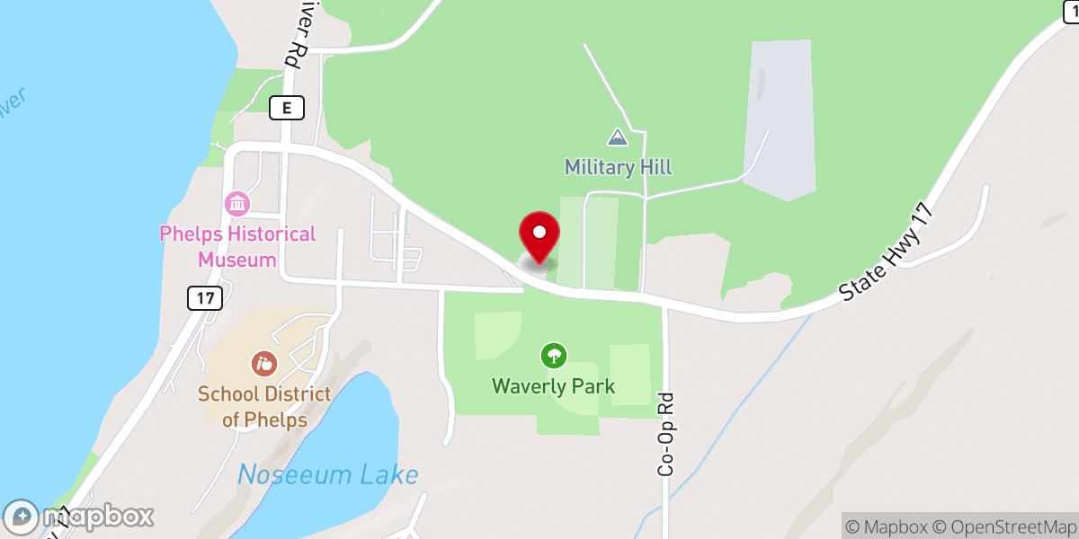 Map showing location of St. John's Lutheran Church