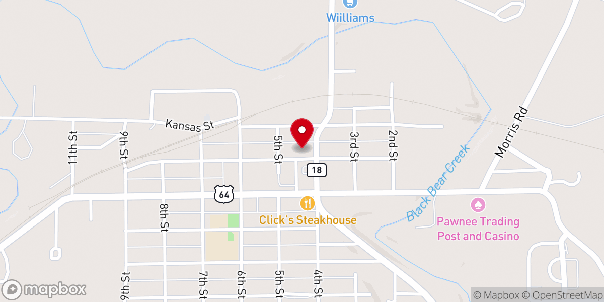 Map showing location of Assembly of God Church