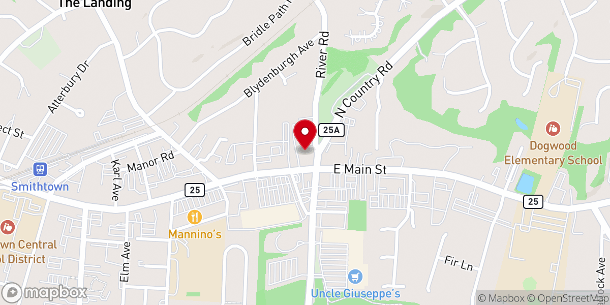 Map showing location of First Presbyterian Church of Smithtown
