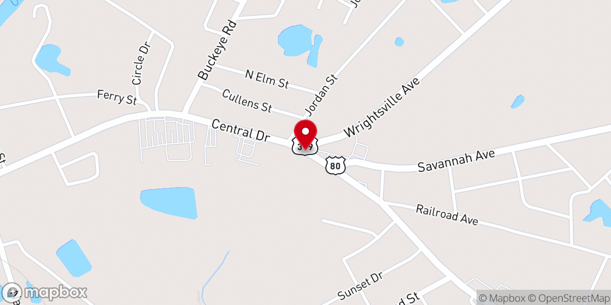 Map showing location of Brazeal Chapel Holiness Church Inc
