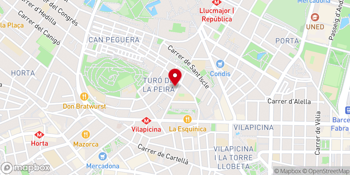 Map showing location of Iglesia Evangélica Baptista del Turó