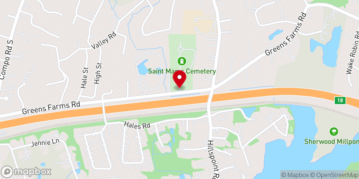 Map showing location of Assumption-Greens Farms Cemtry