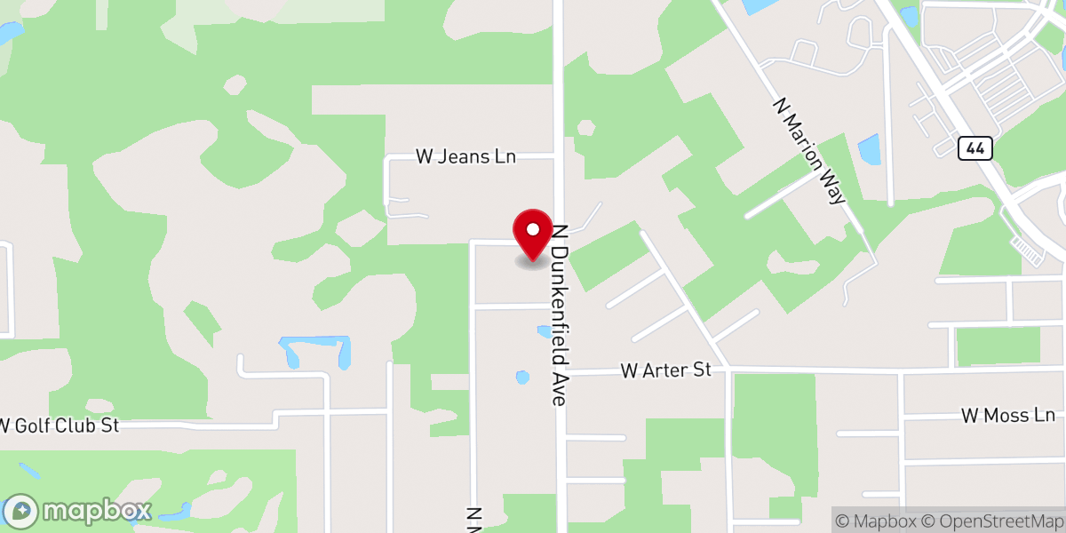 Map showing location of Crystal River Foursquare Gospel Church