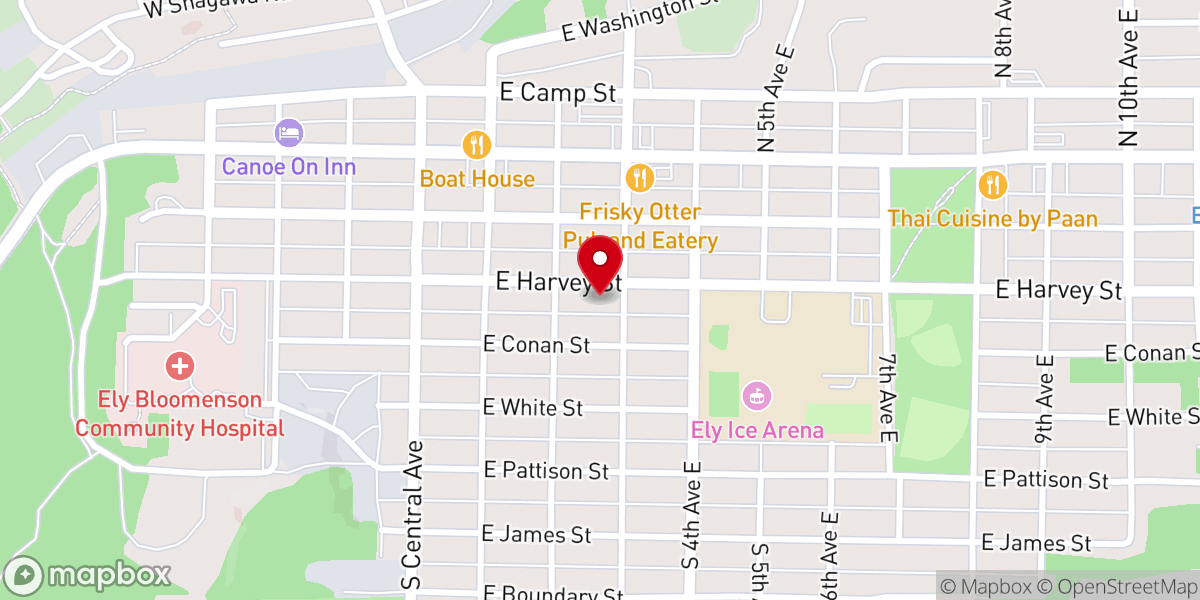 Map showing location of Ely Presbyterian Church