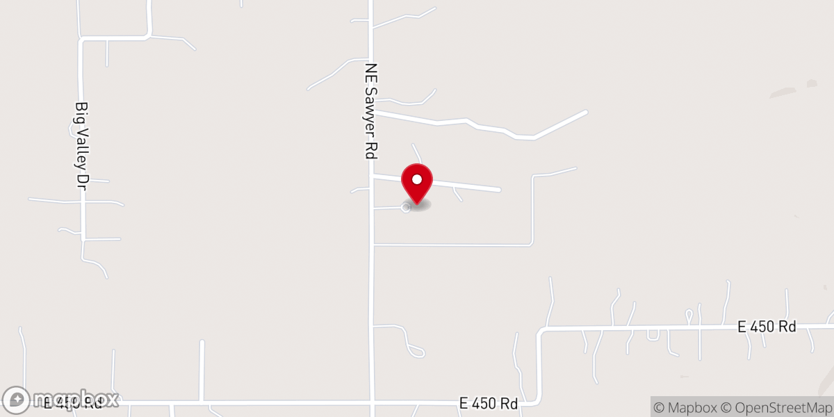 Map showing location of Echoes of Calvary Church, Claremore OK