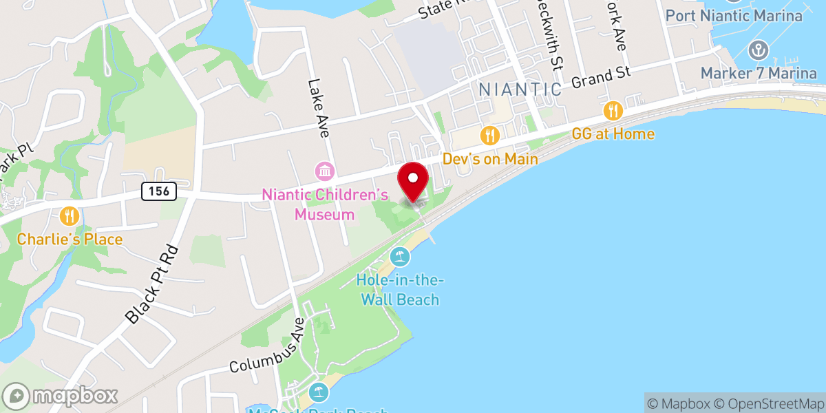 Map showing location of Hole In The Wall Beach