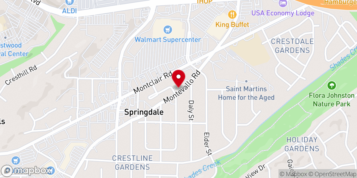 Map showing location of Hope Lutheran Church