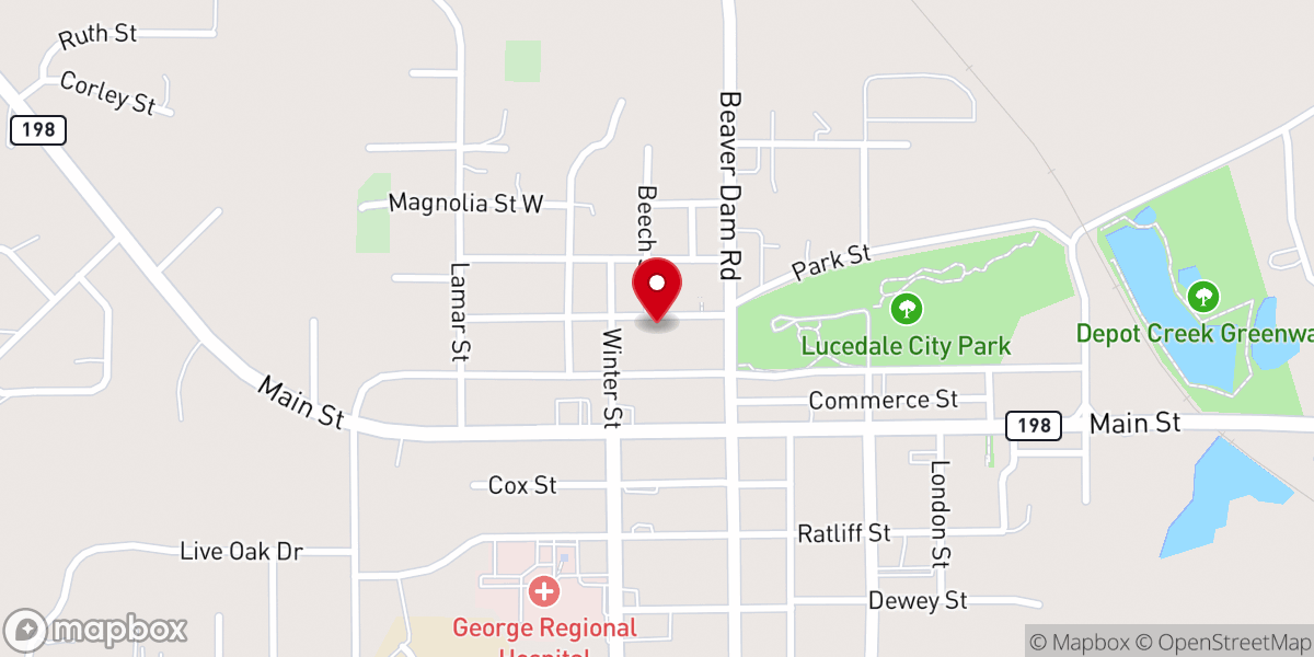 Map showing location of First Presbyterian Church