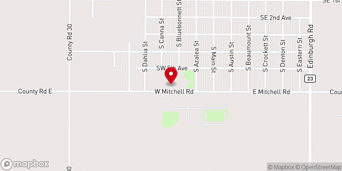 Map showing location of St. Peter's Catholic Church