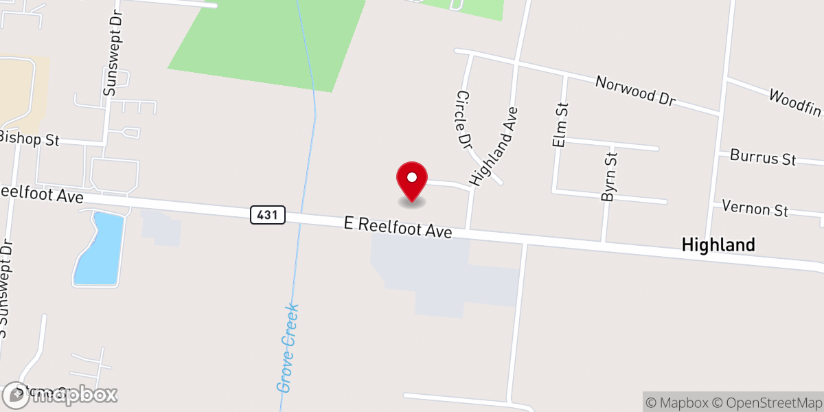 Map showing location of Faith Lutheran Church