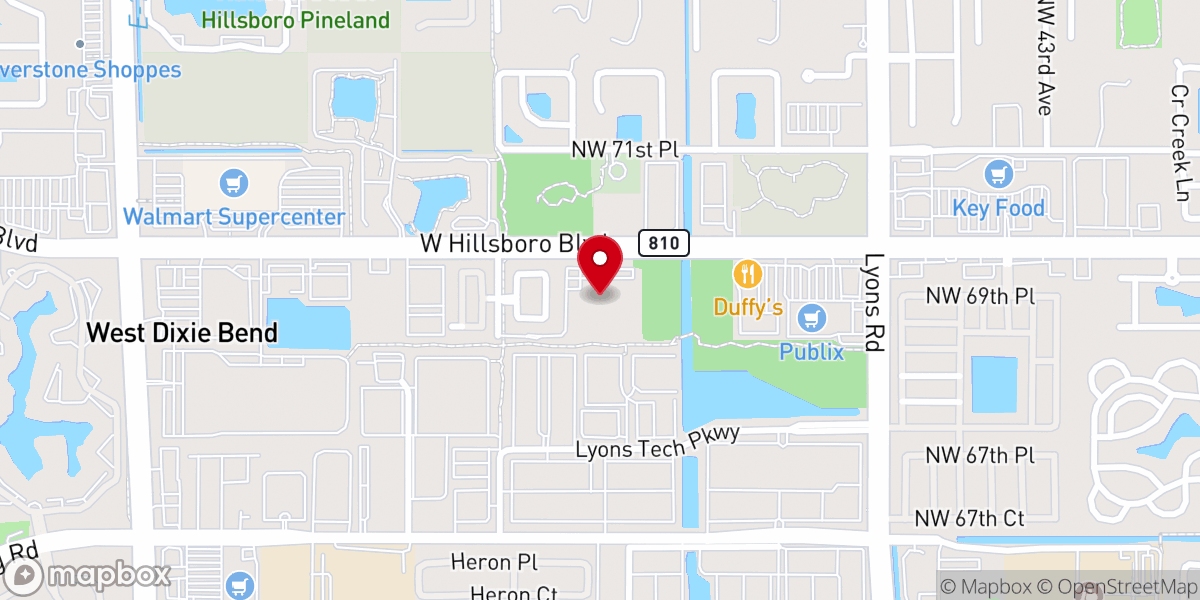 Map showing location of First Baptist Church of Coconut Creek