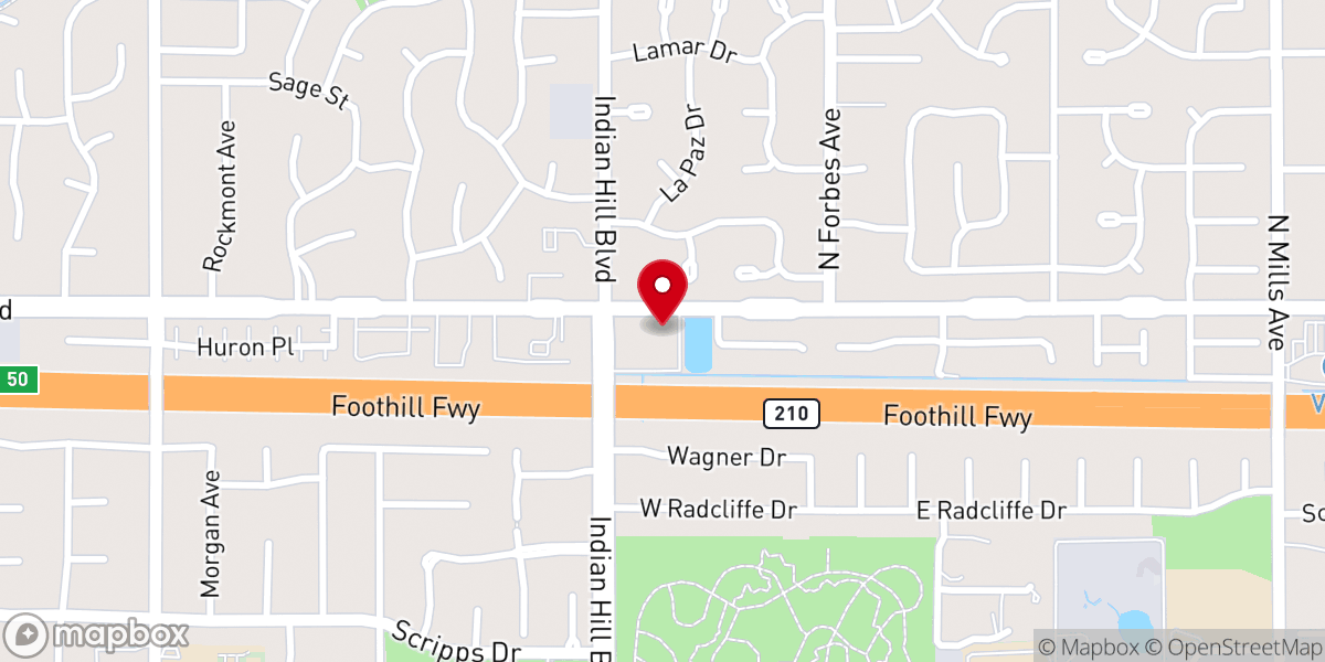 Map showing location of St. Luke Lutheran Church, Claremont, CA