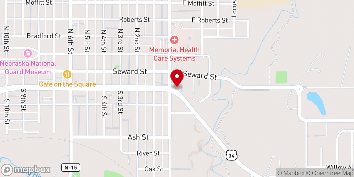 Map showing location of Lutheran NE District Office
