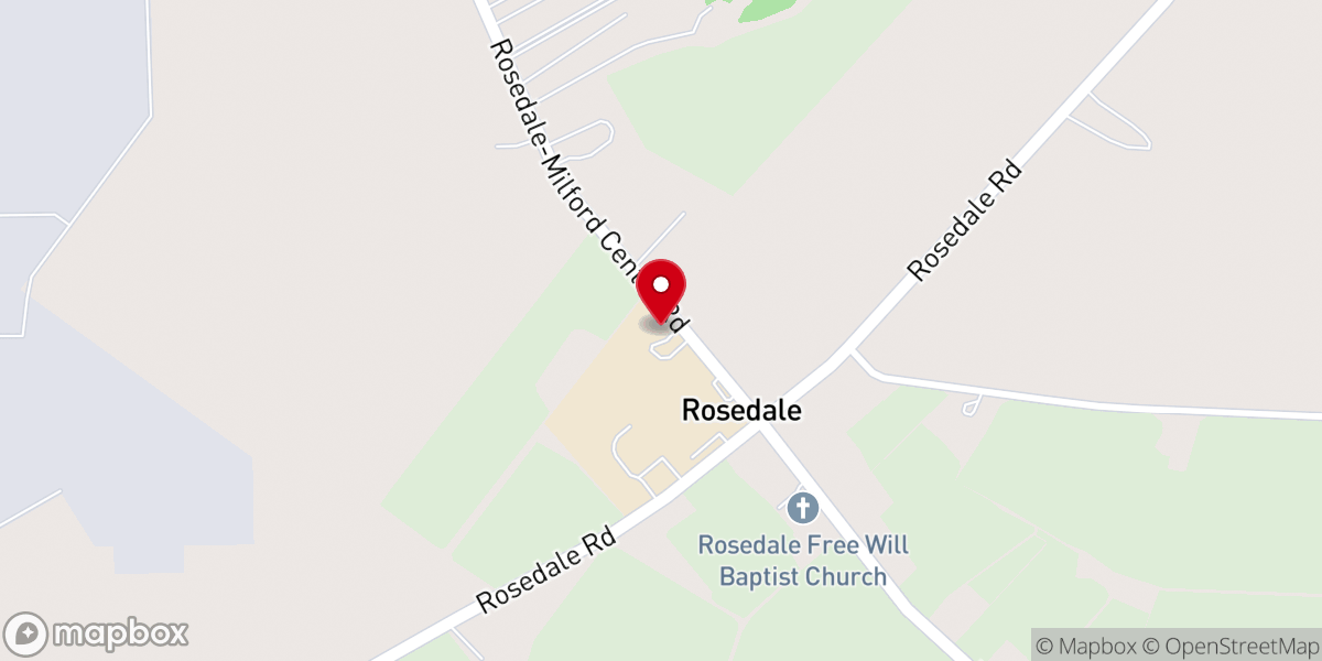 Map showing location of Rosedale Network of Churches