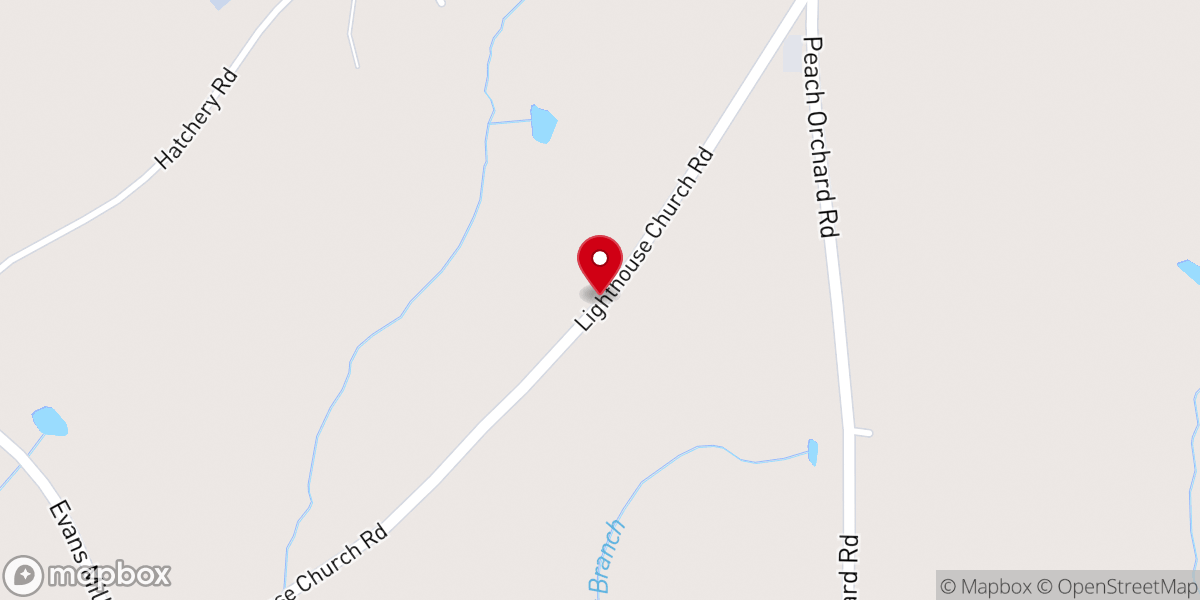 Map showing location of Lighthouse Baptist Church