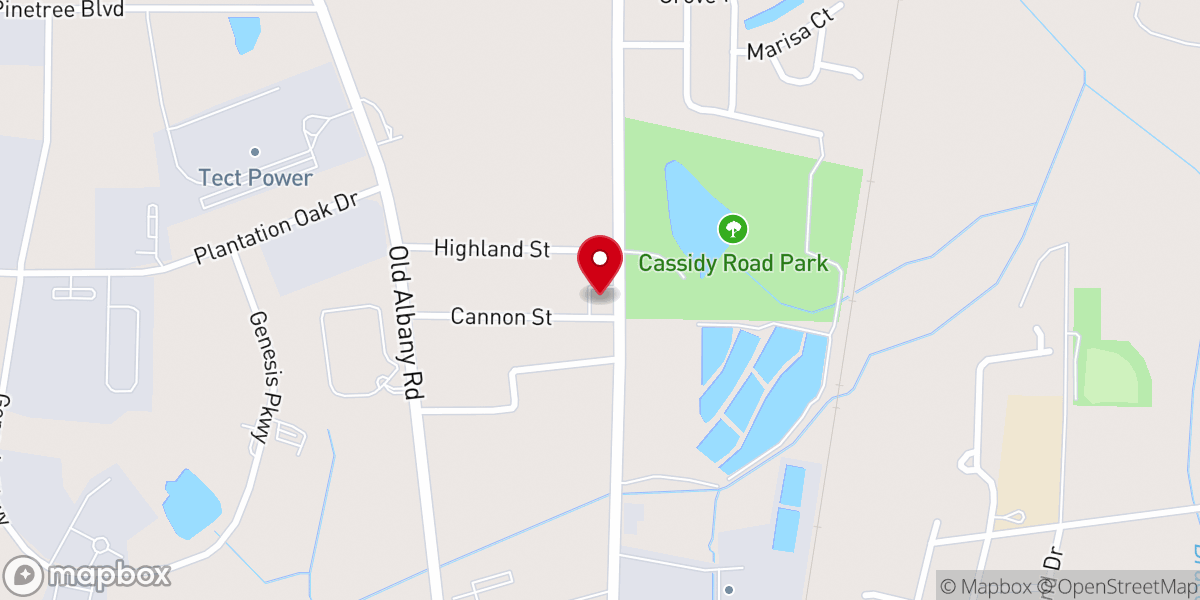 Map showing location of Trinity Baptist Church