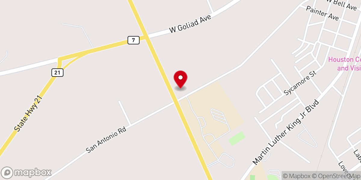 Map showing location of Neches River Baptist Association