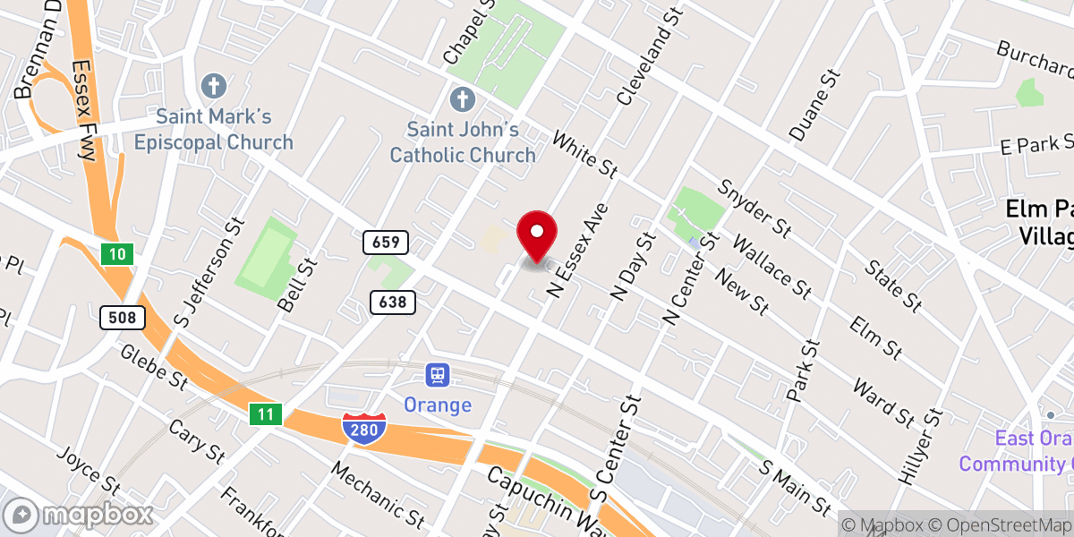 Map showing location of Mt Olive Church of God