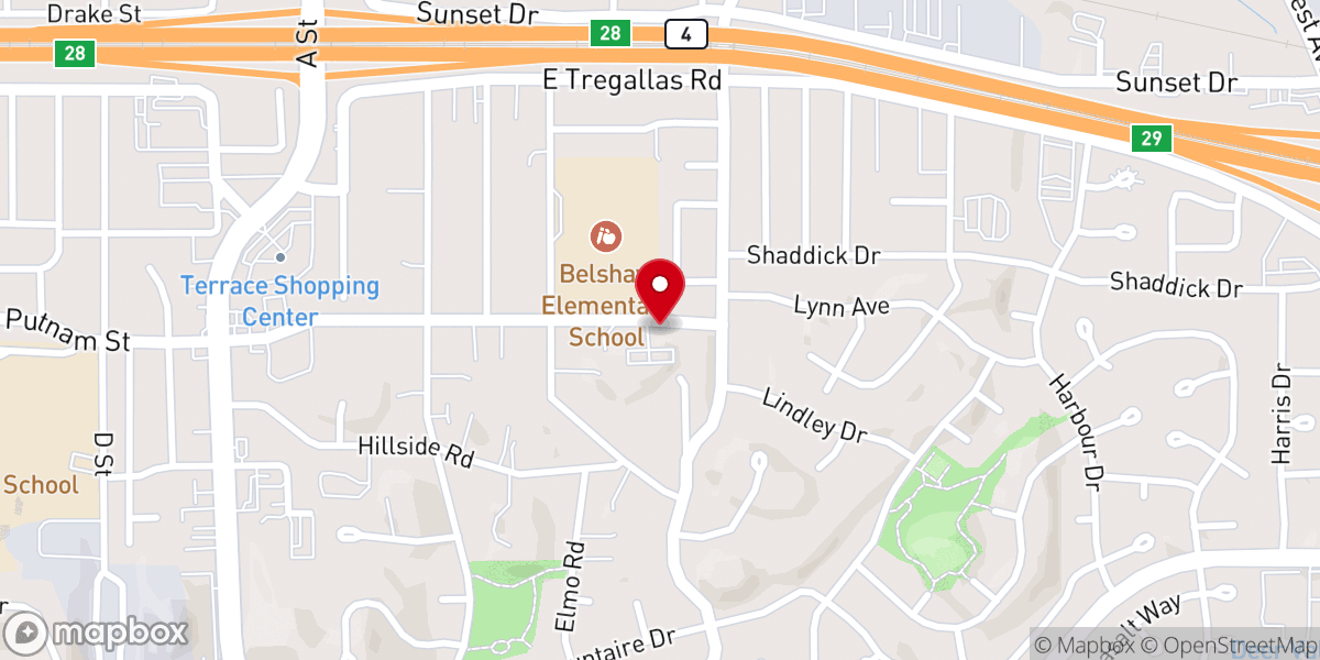 Map showing location of Antioch Church of the Nazarene