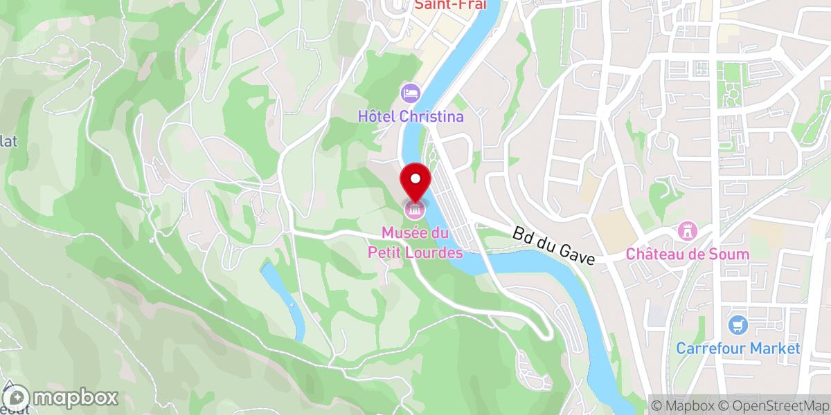 Map showing location of Musée du Petit Lourdes
