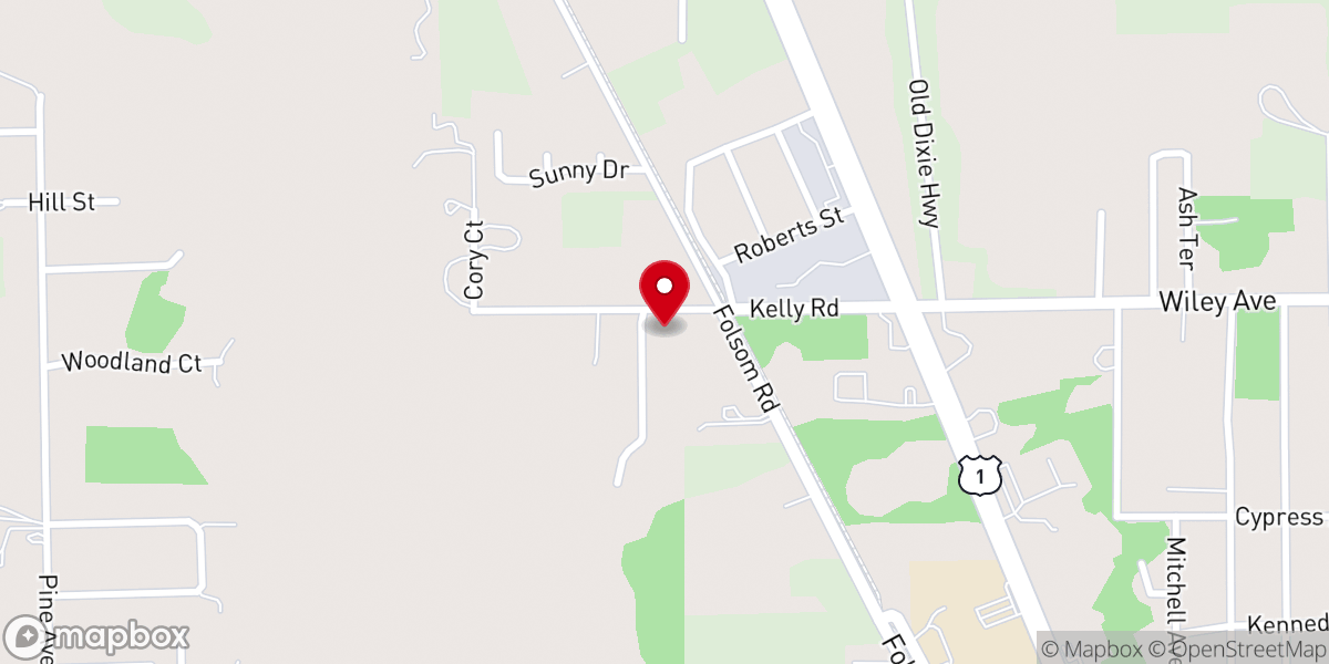 Map showing location of Tabernacle Baptist Church