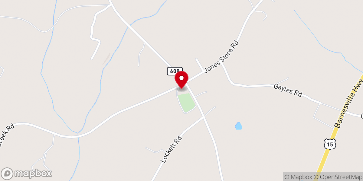 Map showing location of Salem Baptist Church