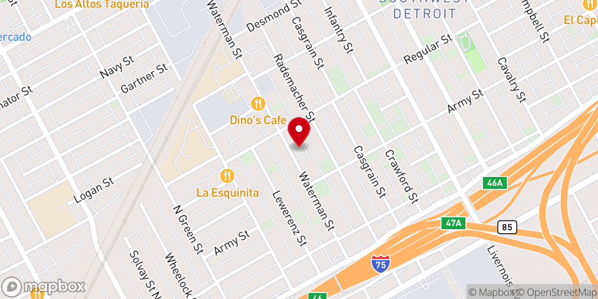 Map showing location of El Buen Pastor United Methodist Church