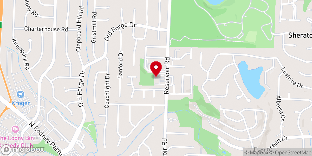 Map showing location of Unitarian Universalist Church