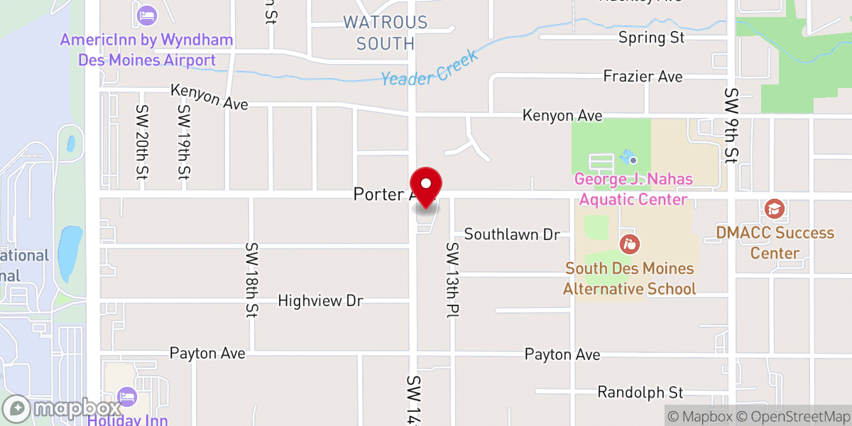 Map showing location of Peace Evangelical Lutheran Church